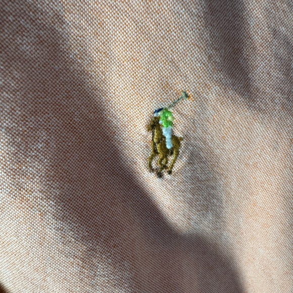 Ralph Lauren Men's Peach Button Short Sleeve Shirt Size Medium Slim Fit - Picture 2 of 12